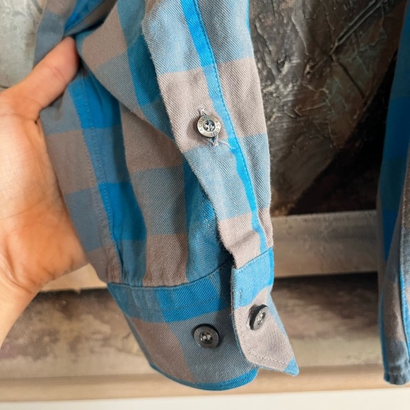 LACOSTE Blue-Gray Checkered Button down Shirt - Picture 8 of 11